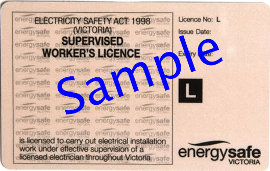 Image of a Supervised Workers Licence