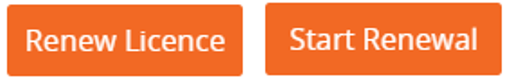 text buttons - Licence renewal and Start renewal