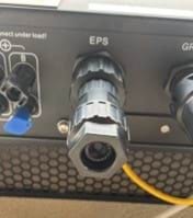 The supplied EPS connector that must be fitted to prevent contact with the EPS port terminals