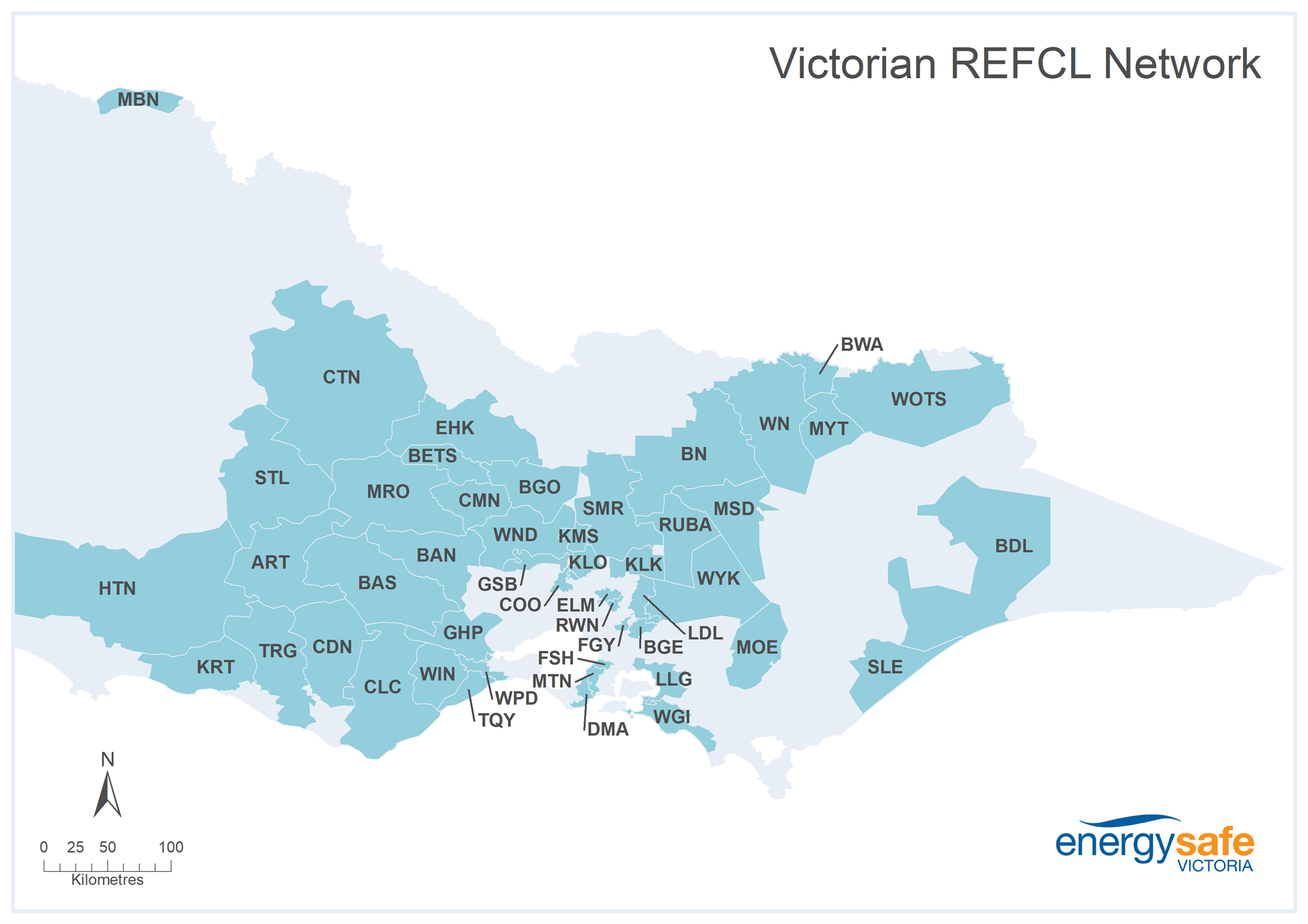 Victorian REFCL network map